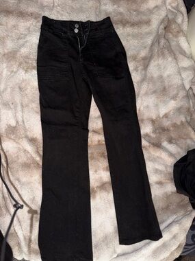 High-Rise Black Flare Jeans